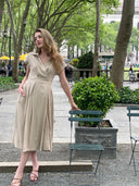 Banded waist short sleeve dress DRESS Gracia Fashion 