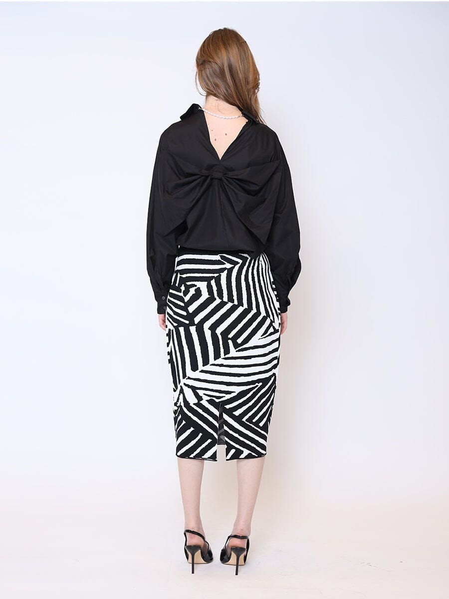 Big Bow Back Pearl Strand BTW Shoulders Top TOP Gracia Fashion 