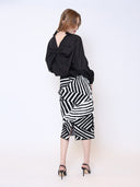 Big Bow Back Pearl Strand BTW Shoulders Top TOP Gracia Fashion 