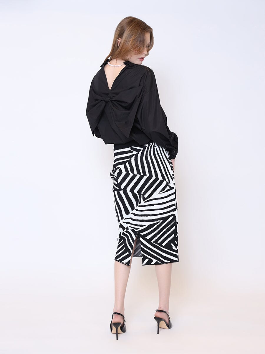 Big Bow Back Pearl Strand BTW Shoulders Top TOP Gracia Fashion 