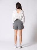 Big Bow Back Pearl Strand BTW Shoulders Top TOP Gracia Fashion 