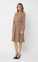 Big Collar Layering Detail Long Sleeve Dress DRESS Gracia Fashion 
