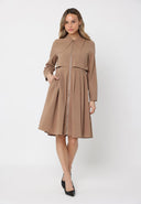 Big Collar Layering Detail Long Sleeve Dress DRESS Gracia Fashion 