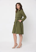 Big Collar Layering Detail Long Sleeve Dress DRESS Gracia Fashion 