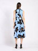 Big Flower Print Mdii Dress With Gathered Neck DRESS Gracia Fashion 