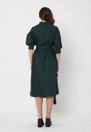 Bottom wrap shirt collared dress DRESS Gracia Fashion 