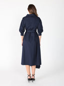 Bottom wrap shirt collared dress DRESS Gracia Fashion 