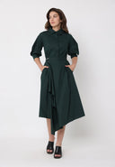 Bottom wrap shirt collared dress DRESS Gracia Fashion 