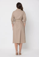 Bottom wrap shirt collared dress DRESS Gracia Fashion 