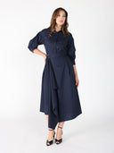 Bottom wrap shirt collared dress DRESS Gracia Fashion 