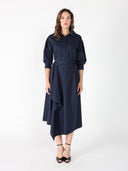 Bottom wrap shirt collared dress DRESS Gracia Fashion 