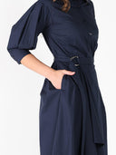 Bottom wrap shirt collared dress DRESS Gracia Fashion 