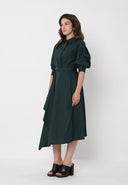 Bottom wrap shirt collared dress DRESS Gracia Fashion 