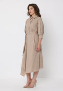 Bottom wrap shirt collared dress DRESS Gracia Fashion 