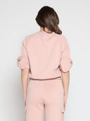 Bow detail sleeve round neck solid top TOP Gracia Fashion 