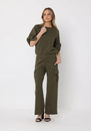 Bow detail sleeve round neck solid top TOP Gracia Fashion 