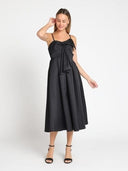 Bow Detail Spaghetti Strap Midi Dress DRESS Gracia Fashion 