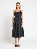 Bow Detail Spaghetti Strap Midi Dress DRESS Gracia Fashion BLACK S 