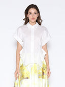 Bow Detailed Short Sleeve Shirt TOP Gracia Fashion WHITE S 