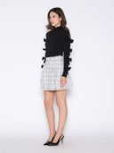 Bow Tie Sleeve Detailed Mock Neck Top TOP Gracia Fashion 