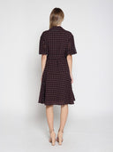 Brown polka dot wrap dress DRESS Gracia Fashion 