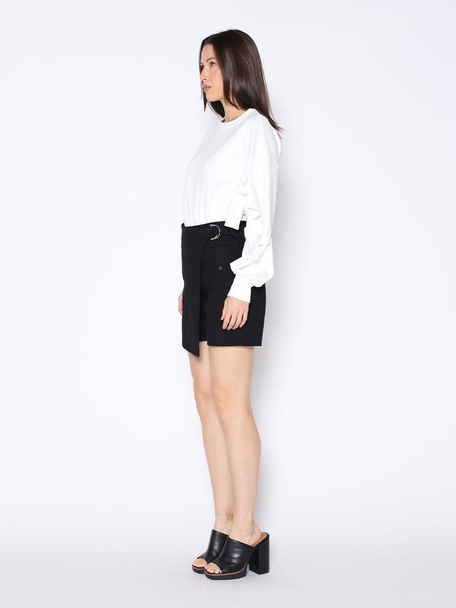 Buckle Belt Wrap Denim Skort PANTS Gracia Fashion 