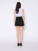 Buckle-Belted High Waist Floral Solid Short Pants PANTS Gracia Fashion 