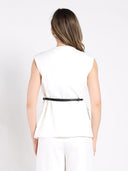 Buckle Belted Long Wrap Vest VEST Gracia Fashion 
