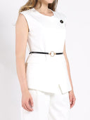Buckle Belted Long Wrap Vest VEST Gracia Fashion 