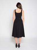Buckle Belted Square Neck A-Line Sleeveless Dress DRESS Gracia Fashion 