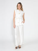 Button detail sleeveless vest JACKET Gracia Fashion 