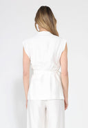 Button detail sleeveless vest JACKET Gracia Fashion 
