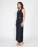 Button down halter neck sleeveless vest JACKET Gracia Fashion 