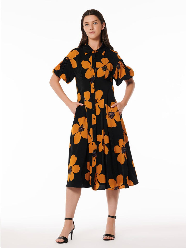 long sleeve floral dress