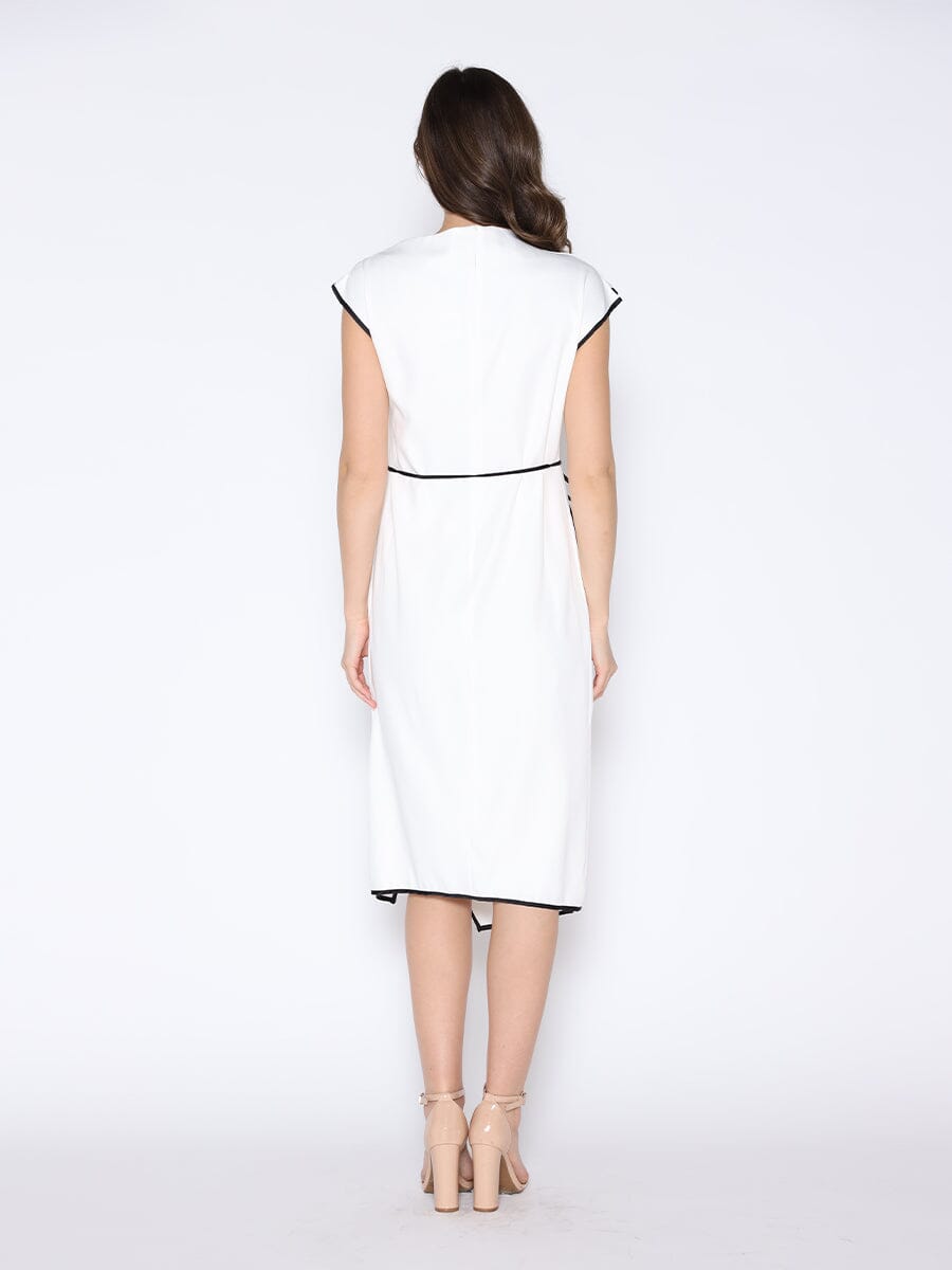 Cap Sleeve Asymmetrical Tie Wrap Dress DRESS Gracia Fashion 