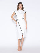 Cap Sleeve Asymmetrical Tie Wrap Dress DRESS Gracia Fashion 