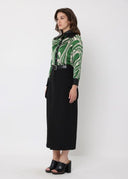 Cargo Pockets Front Slit Midi Skirt With Belt SKIRT Gracia Fashion 
