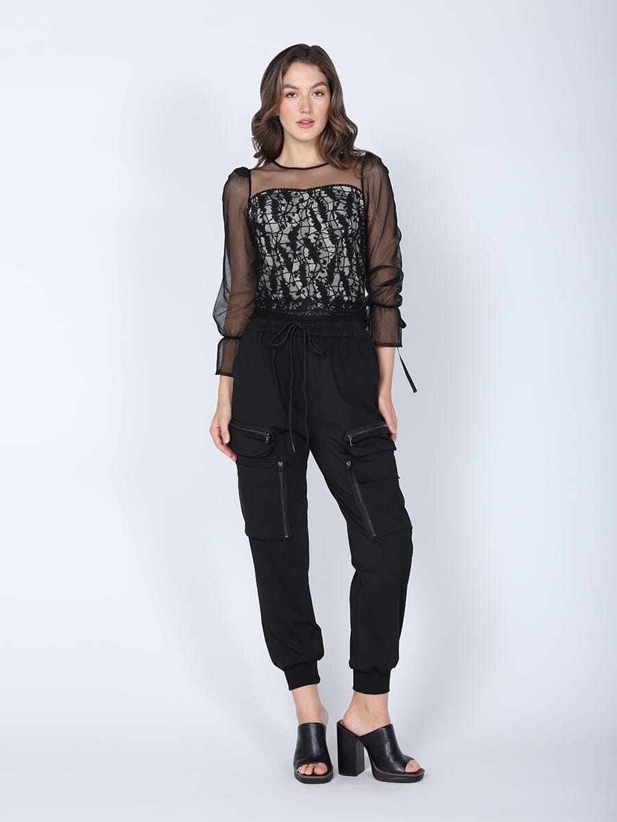 Cargo Style Joggers Pants PANTS Gracia Fashion BLACK S 