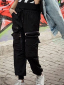 Cargo Style Joggers Pants PANTS Gracia Fashion BLACK S 
