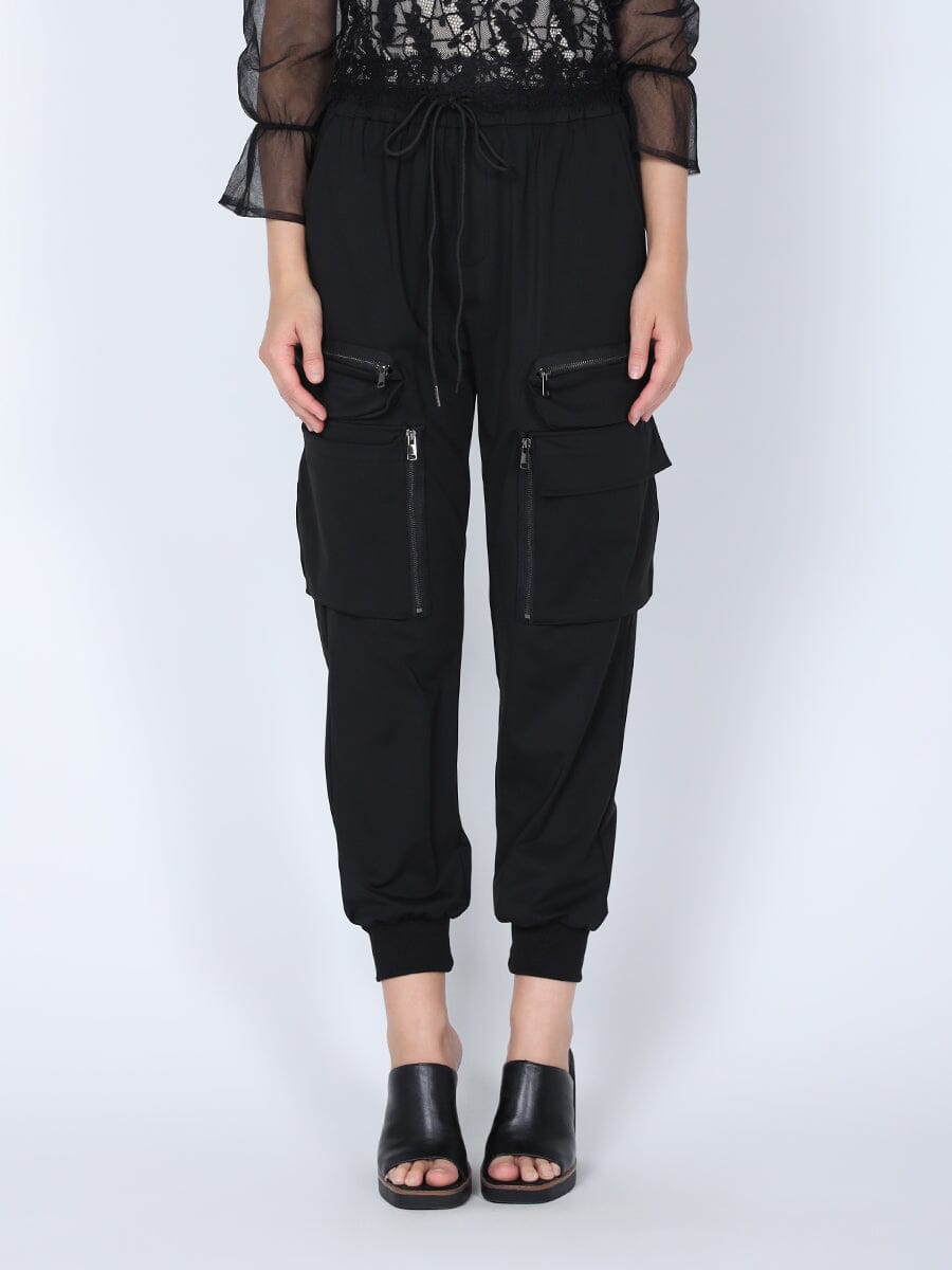 Cargo Style Joggers Pants PANTS Gracia Fashion BLACK S 