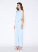 Chain Embellished Neckline Sleeveless Top TOP Gracia Fashion 