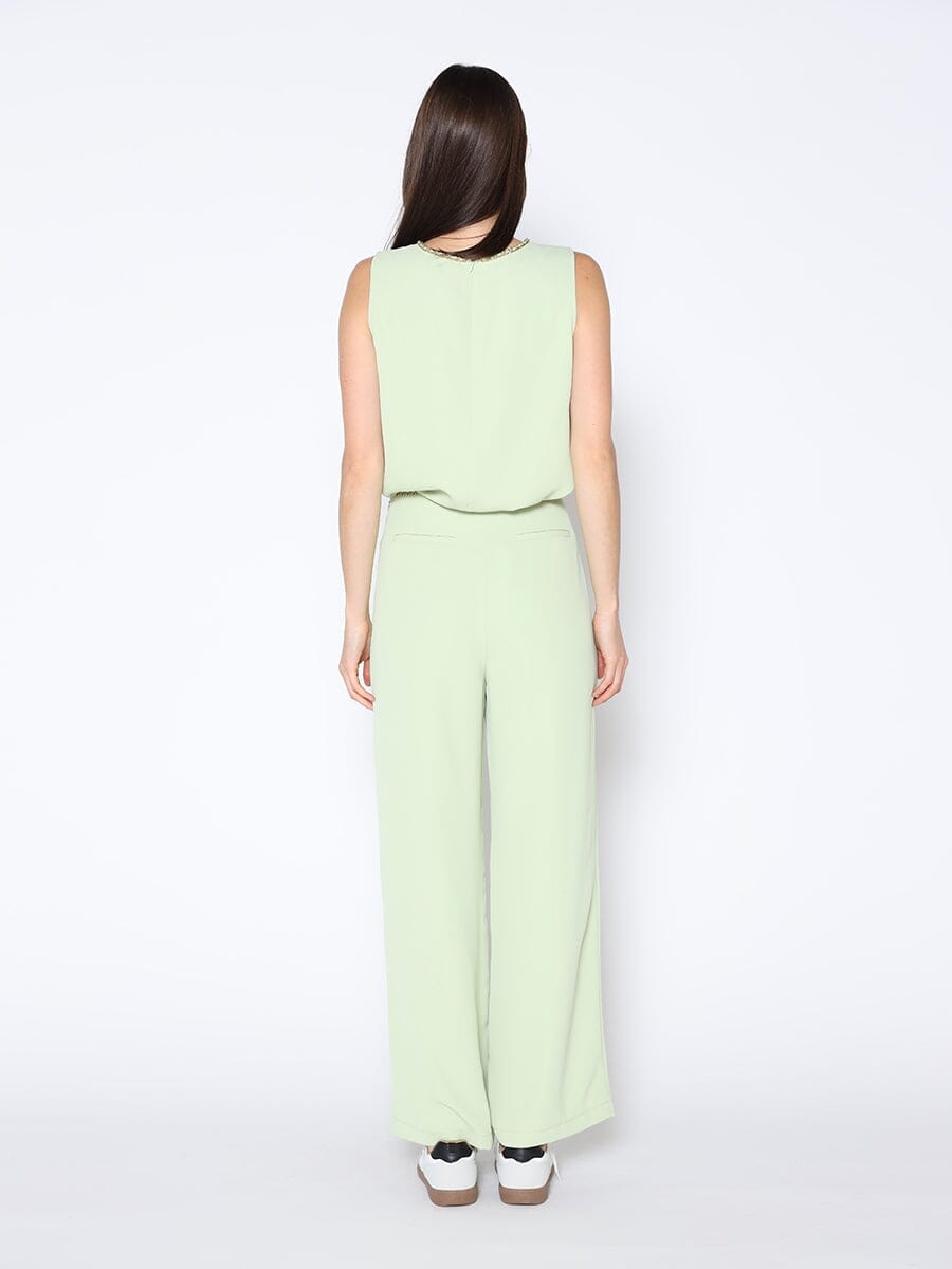 Chain Embellished Neckline Sleeveless Top TOP Gracia Fashion 