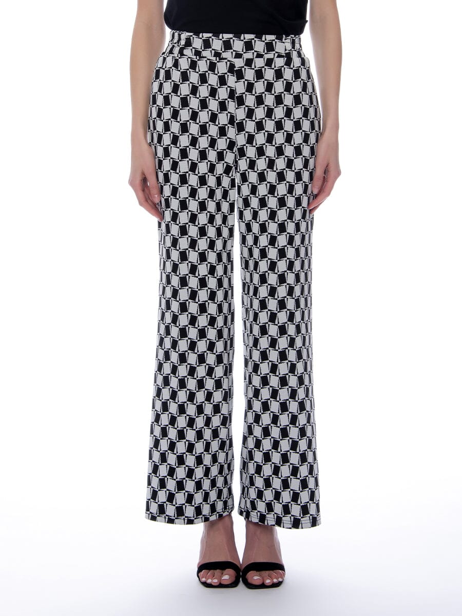 Check Pattern Style Pajam Set Pants PANTS Gracia Fashion BLACK/WHITE S 