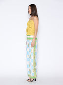 Checkmate Print Satin Pajama Pants SET Gracia Fashion 