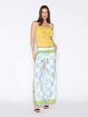 Checkmate Print Satin Pajama Pants SET Gracia Fashion 