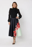 Chiffon Sleeve Top with Front-Lined Texture TOP Gracia Fashion 