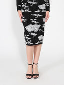 Cloud Print Knitted Skirt SKIRT Gracia Fashion BLACK S 