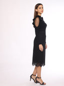 Cold Shoulder With Mesh Fabric Fitted Sweater SWEATER Gracia Fashion 