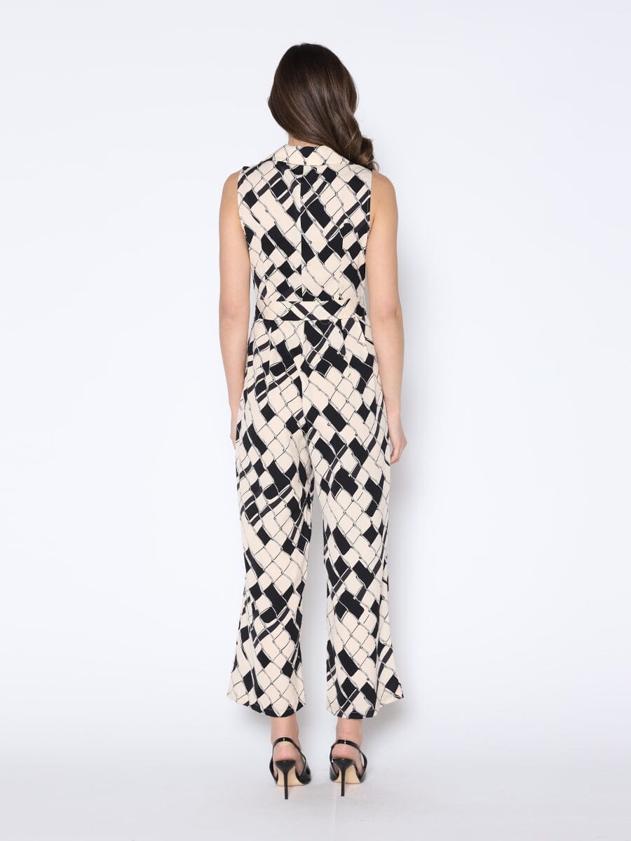 Collared Sleeveless Wide Leg Jumpsuit JUMPSUIT Gracia Fashion 