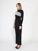 Contrast Color High Neck Long Sleeve Top TOP Gracia Fashion 